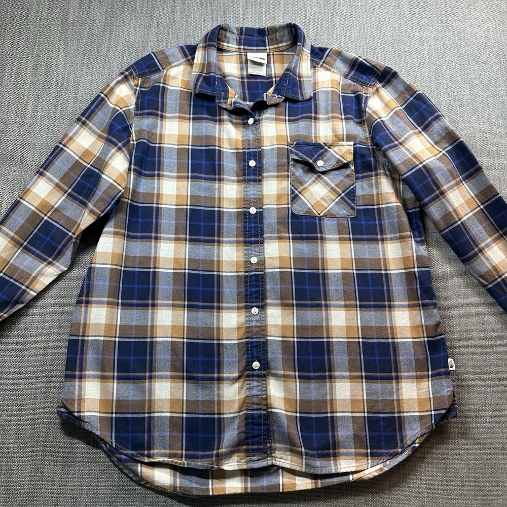 The North Face Shirt Mens Large Green Check Long Sleeve Button Up Hiking Casual